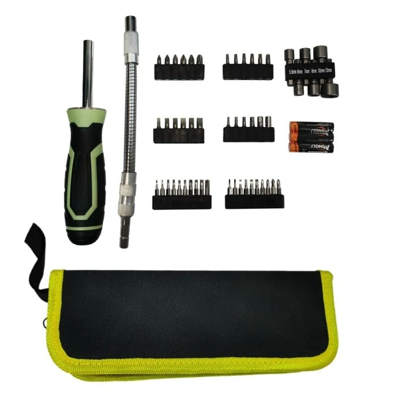 Tournevis Multi Embouts Aimantés 50 Pièces Avec LED 1 Tournevis Multi Embouts Aimantés 50 Pièces Avec LED