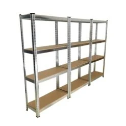 Triple étagère Charges Lourdes En Métal, 2m10 De Linéaire, 12 Plateaux