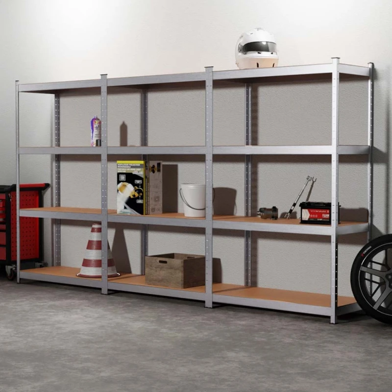 Triple étagère Charges Lourdes En Métal, 2m10 De Linéaire, 12 Plateaux 6 Triple étagère Charges Lourdes En Métal, 2m10 De Linéaire, 12 Plateaux - Image 6