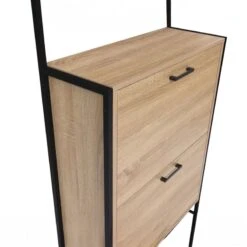 Vestiaire D'entrée Avec Porte Manteau Et Range Chaussures Effet Bois Et Métal 13 Vestiaire D'entrée Avec Porte Manteau Et Range Chaussures Effet Bois Et Métal -Intexoo Shop vestiaire d entree avec porte manteau et range chaussures effet bois et metal 4